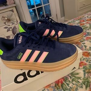 Adidas Navy and Pink Sneakers NEW